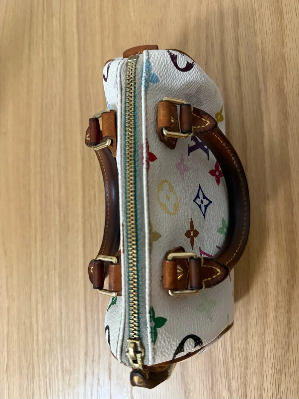 Louis Vuitton x Takashi Murakami Monogram Multicolor Mini Sac HL Speedy White
